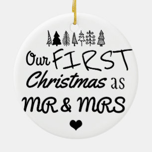 Décoration En Céramique Premier Noël comme coeur de M. et de Mme