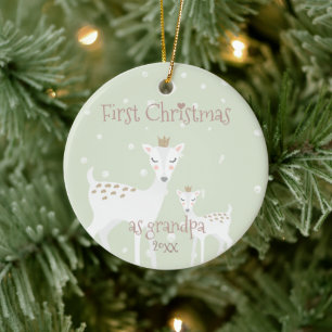 Décoration En Céramique Premier Noël comme grand-papa - cerf commun migno