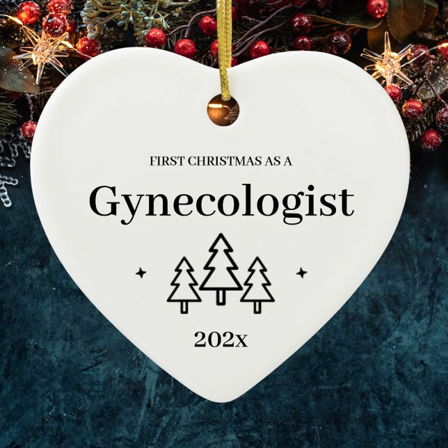 Décoration En Céramique Premier Noël Comme Gynécologue 2024 (First Christmas As A Gynecologist 2024 Ceramic Ornament
)