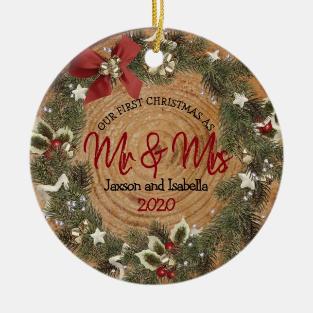 Décoration En Céramique Premier Noël - couronne de Noël (Devant)