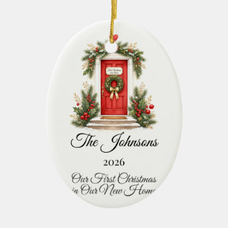 Décoration En Céramique Premier Noël Couronne de porte de nouvelle maison
