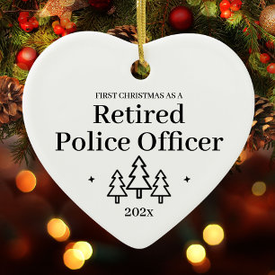 Décoration En Céramique Premier Noël d'agent de police à la retraite Retra