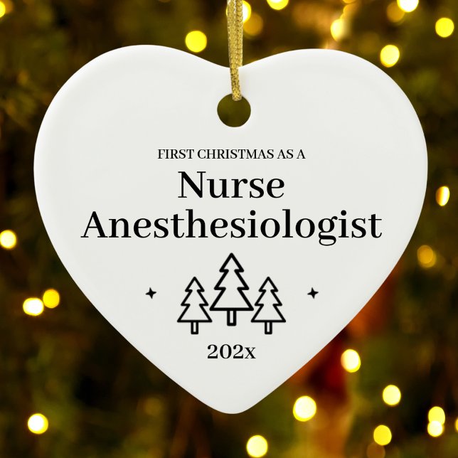 Décoration En Céramique Premier Noël d'anesthésiste infirmier (Nurse Anesthesiologist First Christmas Ceramic Ornament
)