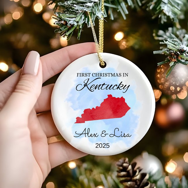 Décoration En Céramique Premier Noël dans l'Ornement d'Etat du Kentucky (Créateur téléchargé)