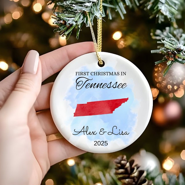 Décoration En Céramique Premier Noël dans l'ornement d'état du Tennessee (Créateur téléchargé)