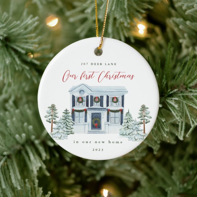 Décoration En Céramique Premier Noël dans notre nouveau domicile Adresse e (Arbre)