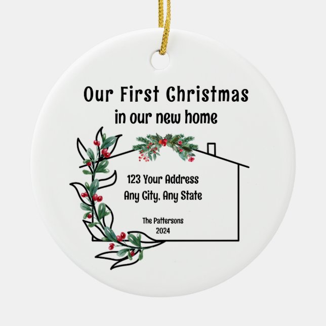 Décoration En Céramique Premier Noël Dans Notre Nouveau Foyer (Devant)