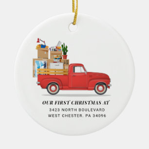 Décoration En Céramique Premier Noël dans une nouvelle maison Camion rouge