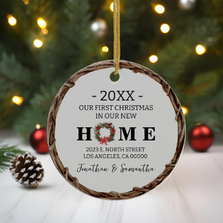 Décoration En Céramique Premier Noël dans une nouvelle maison Wreath avec