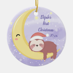 Décoration En Céramique Premier Noël de bébé avec la tendresse et la lu