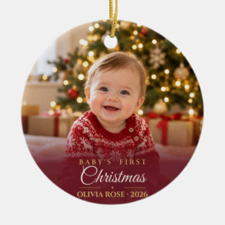 Décoration En Céramique Premier Noël de bébé en photo