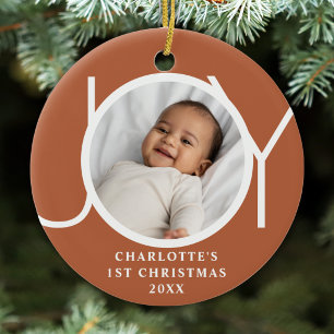 Décoration En Céramique Premier Noël de Bébé Fille Photo Joie Personnalisé