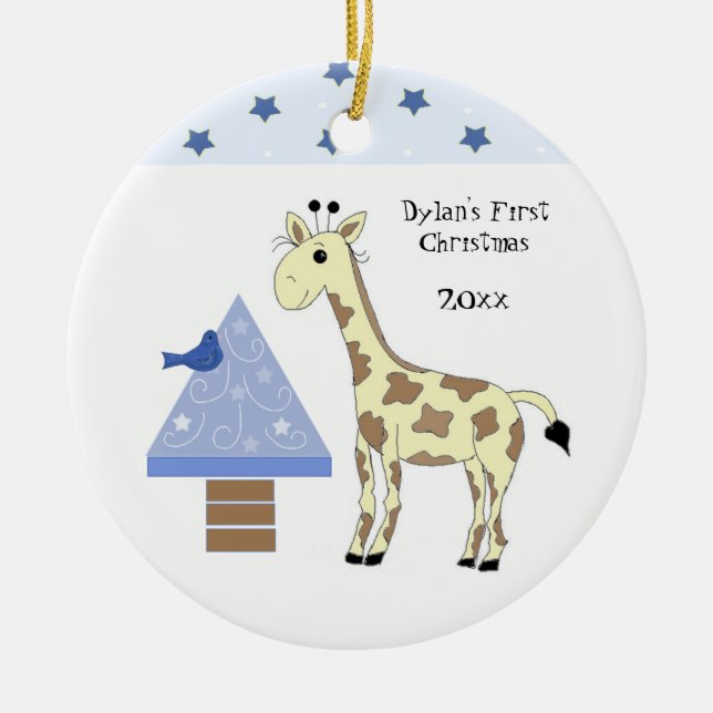 Décoration En Céramique Premier Noël de bébé girafe (Devant)