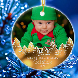 Décoration En Céramique Premier Noël de bébé personnalisé