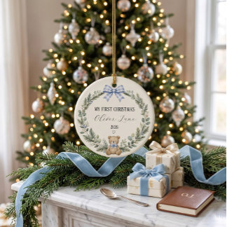 Décoration En Céramique Premier Noël de bébé personnalisé