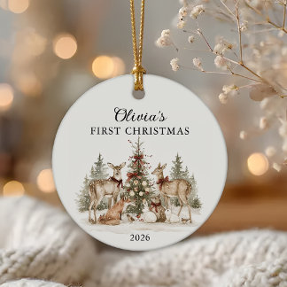 Décoration En Céramique Premier Noël de bébé personnalisé