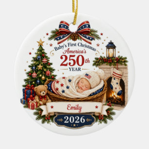 Décoration En Céramique Premier Noël de bébé personnalisé 250e