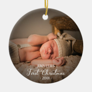 Décoration En Céramique Premier Noël de bébé personnalisé avec photo