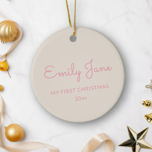 Décoration En Céramique Premier Noël de bébé personnalisé avec photo et no