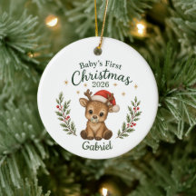 Premier Noël de bébé personnalisé "Renne"