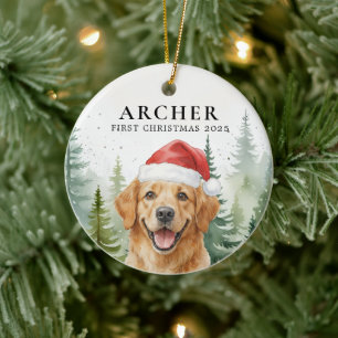 Décoration En Céramique Premier Noël de Chien Photo Personnalisée pour Ani