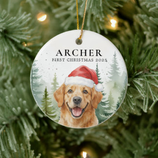 Décoration En Céramique Premier Noël de Chien Photo Personnalisée pour Ani