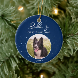 Décoration En Céramique Premier Noël de chiot Border Collie Photo