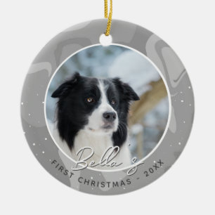Décoration En Céramique Premier Noël de chiot Border Collie Photo