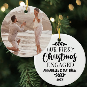 Décoration En Céramique Premier Noël de couple personnalisé Fiancés