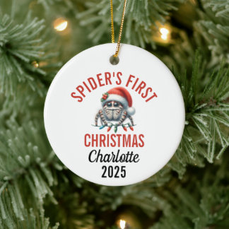 Décoration En Céramique Premier Noël de l'araignée sauteuse 2025