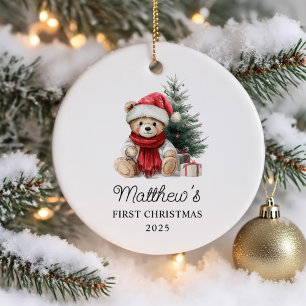 Décoration En Céramique Premier Noël de l'ours en peluche mignon