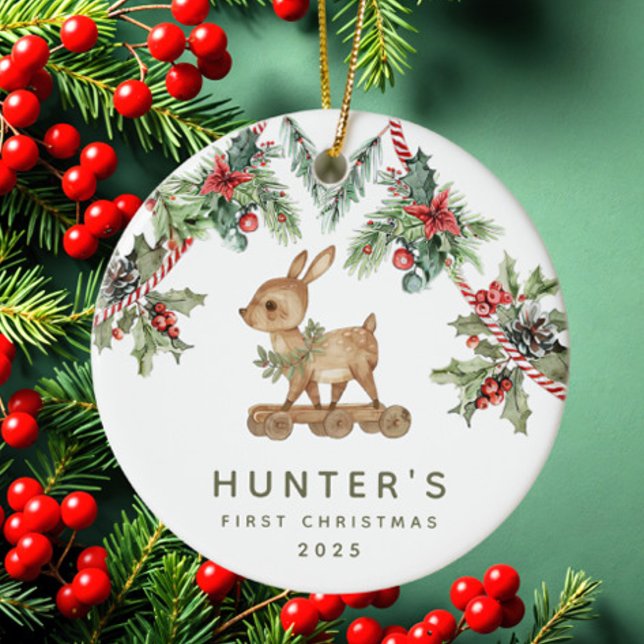 Décoration En Céramique Premier Noël du bébé cerf (Créateur téléchargé)