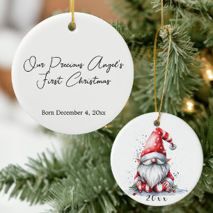 Décoration En Céramique Premier Noël du bébé père Noël Gnome