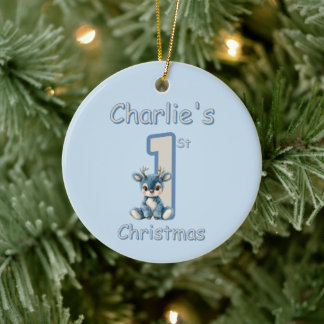 Décoration En Céramique Premier Noël du renne !