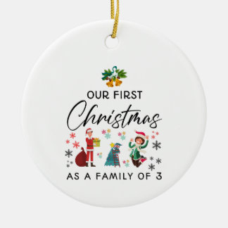 Décoration En Céramique premier noël en famille de 3
