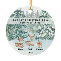 Premier Noël en famille de trois personnalisées