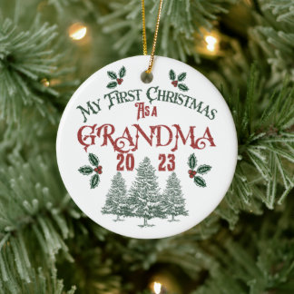 Décoration En Céramique Premier Noël en grand-mère