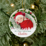 Décoration En Céramique Premier Noël en grand-mère et grand-père Photo per<br><div class="desc">Premier Noël en grand-mère et grand-père Photo personnalisée Ornement en céramique</div>