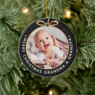 Décoration En Céramique Premier Noël en grand-parents Black Gold Photo