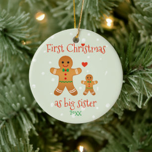 Décoration En Céramique Premier Noël en grande soeur - Hommes en pain d'ép