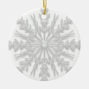 Décoration En Céramique Premier Noël en nouveau flocon de neige blanc à