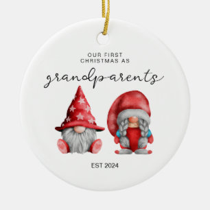Décoration En Céramique Premier Noël en tant que grands-parents de la fami