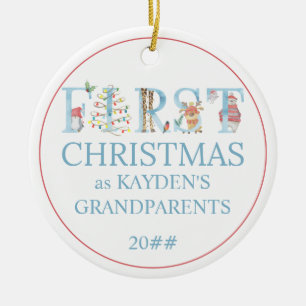 Décoration En Céramique Premier Noël en tant que grands-parents Photo mign