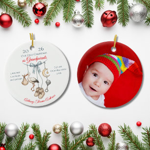 Décoration En Céramique Premier Noël en tant que grands-parents Statistiqu