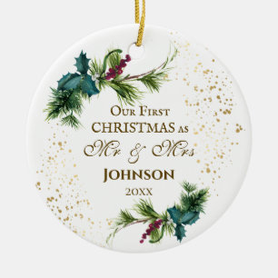 Décoration En Céramique Premier Noël en tant que M. & Mme Winter Inspirati