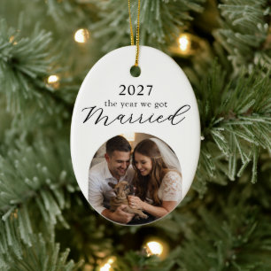 Décoration En Céramique Premier Noël en tant que mari et femme Photo Jalon