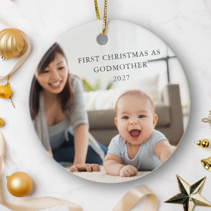 Décoration En Céramique Premier Noël en tant que marraine Photo personnali