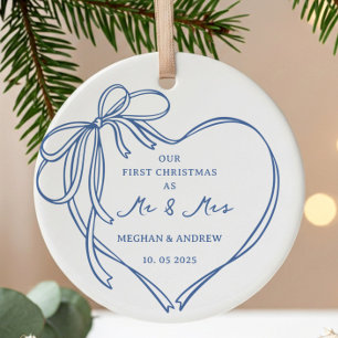 Décoration En Céramique Premier Noël en tant que Monsieur & Madame Ornamen