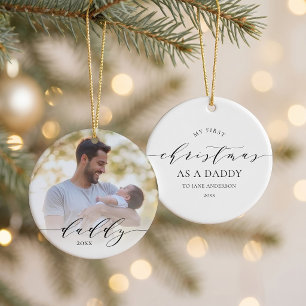 Décoration En Céramique Premier Noël en tant que Papa Photo de Noël