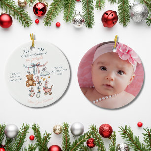 Décoration En Céramique Premier Noël en tant que parents Photo de bébé ado